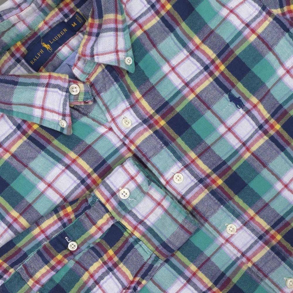 Ralph Lauren Shirt‎ Mens Medium Multicolor Plaid Flannel Long Sleeve Button Down